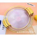 03 Plateaux Plastique Acrylique avec Dorées RONDE