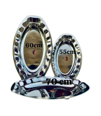 03 Plats En Acier Inoxydable 55cm 60cm 70cm