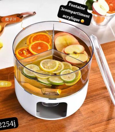 1 Distributeur de jus - Eau - Plastique avec 3compartiments