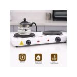 1000W + 1500W Two-position Electric Stove,Tea, Mocha, Coffee, Food Warmer-White