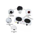 1000W + 1500W Two-position Electric Stove,Tea, Mocha, Coffee, Food Warmer-White