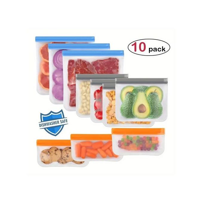 10pse/set Sac De Stockage Des Aliments à Fermeture éclair étanche Et Autonome