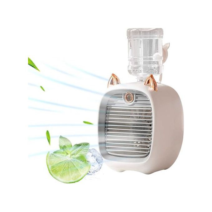 1200mAh 3-speed Rechargeable Mist Humidifier Fan- Gray&White