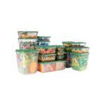 Boîtes de Conservation Alimentaire - 17Pcs/Set Coffret De Conservation De Fraîcheur Boîte À Lunch En Plastique Réfrigérateur De Cuisine Emballage D'ingrédients Boîte À Lunch Pour Micro-Ondes - Electro Dakar Sénégal