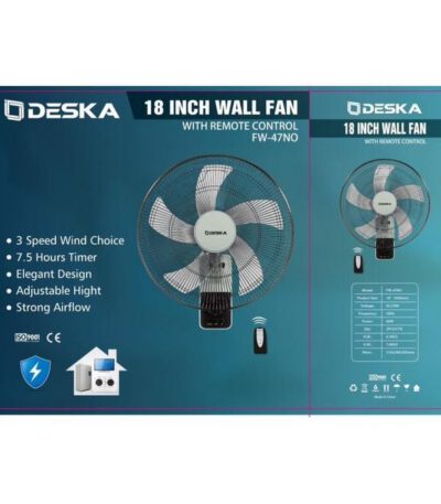 2 Ventilateurs muraux avec 4 télécommande 18 Pouces - Noir