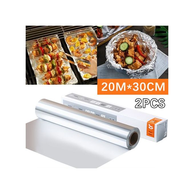 2pcs Feuille D'étain De Qualité Alimentaire, Adaptée à La Friteuse/four à Air (20 M X 30 Cm)