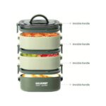 3 Layers 2L Large Capacity Lunch Box, Stainless Steel Insulated Lunch Box
