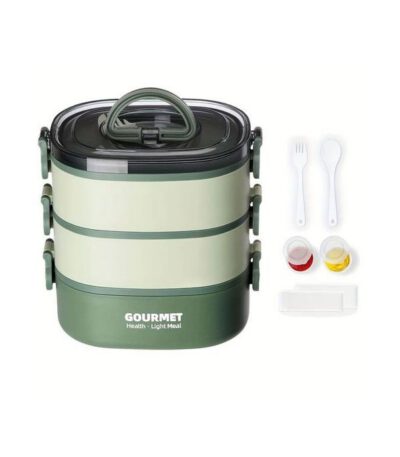 3 Layers 2L Large Capacity Lunch Box, Stainless Steel Insulated Lunch Box
