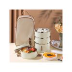 4 Layer Lunch Box, Portable Stainless Steel Insulated Lunch Box With Lunch Bag
