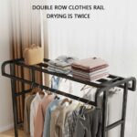 Penderie Porte-manteau en métal avec étagères et tringles – Organiseur multifonction, Structure robuste en métal, Double tringle à vêtements..