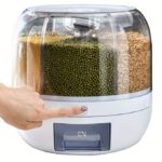 6Compartiments Pour Le Stockage Du Riz Et Des Céréales Distributeur, Pivotant à 360° Avec Couvercle