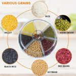 6Compartiments Pour Le Stockage Du Riz Et Des Céréales Distributeur, Pivotant à 360° Avec Couvercle