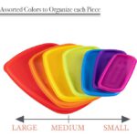 7 Pièces Boîte de rangement rectangulaire multifonctionnelle pour réfrigérateur arc-en-ciel