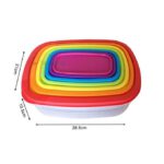 7 Pièces Boîte de rangement rectangulaire multifonctionnelle pour réfrigérateur arc-en-ciel