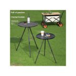 Adjustable Height Folding Table Outdoor Small Round Table