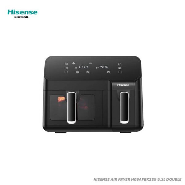 Air Fryer - Friteuse à Air Electrique 8.6 litres - 2700W - H08AFBK2S1 5.3L & 3.3L DOUBLE
