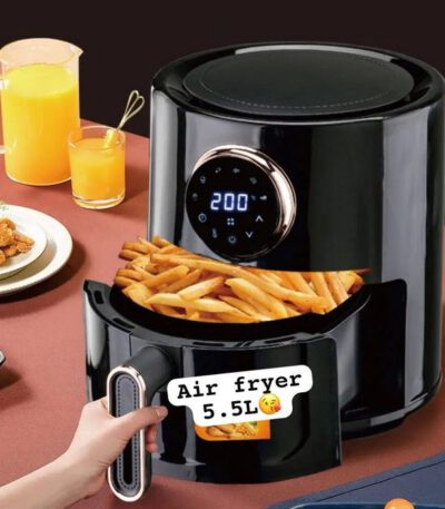 Air fryer Friteuse à Air, Friteuse électrique ABS Circulation D'air Chaud à 360 Degrés Avec 6 Fonctions Prédéfinies