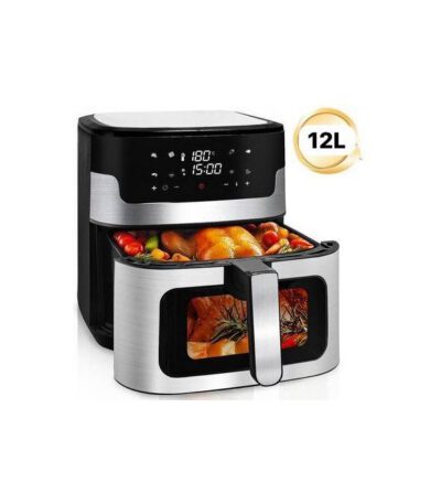 Air fryer, Friteuse à Air -Revêtement Antiadhésif 12L - 2400watt Noir