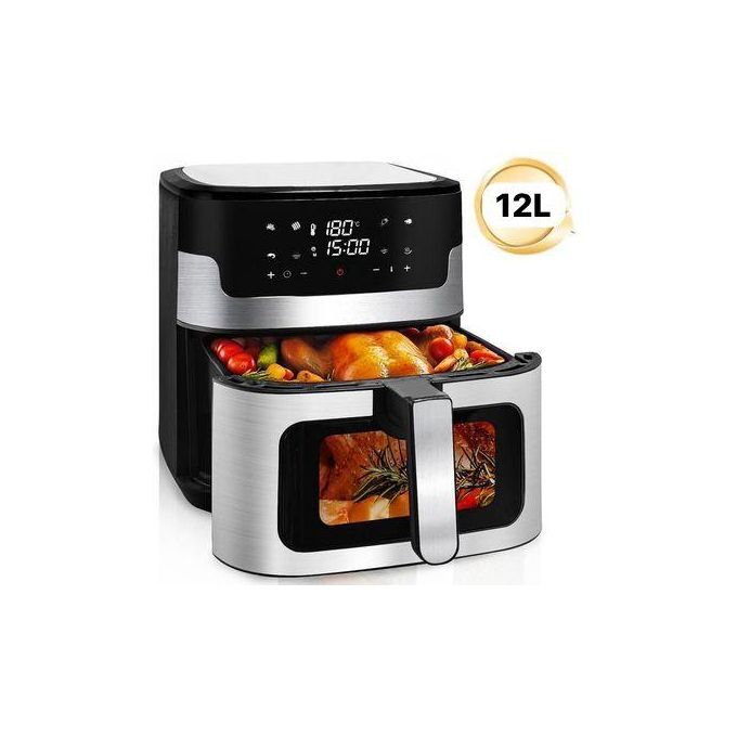 Air fryer, Friteuse à Air -Revêtement Antiadhésif 12L - 2400watt Noir