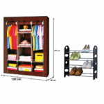 Armoire 3 battants en tissus plus rangement chaussures 4 étagères livraison gratuite à Dakar