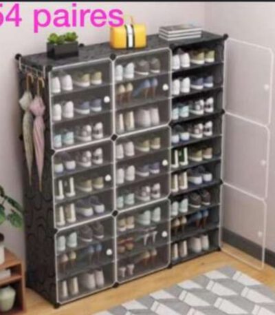 Armoire à chaussures en plastique 54 PAIRES