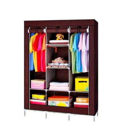 Armoire de rangement Penderie en Tissu - Marron