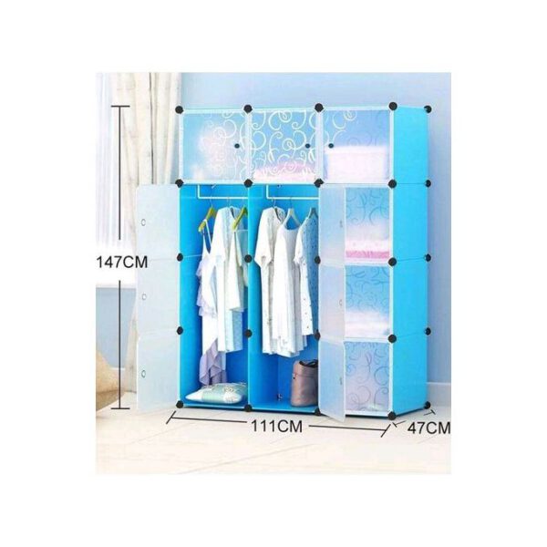 Armoire Etagère Modulable - 12 Cubes Dimension : 165cm/111cm/47cm