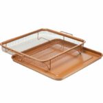 Bac cuivre antiadhésif, plateau de cuisson en maille de four+panier à chips