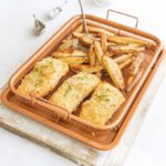 Bac cuivre antiadhésif, plateau de cuisson en maille de four+panier à chips