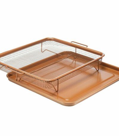 Bac cuivre antiadhésif, plateau de cuisson en maille de four+panier à chips