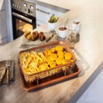 Bac cuivre antiadhésif, plateau de cuisson en maille de four+panier à chips