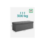 Banc pliable rembourré avec ottoman de rangement de 110 cm avec couvercle