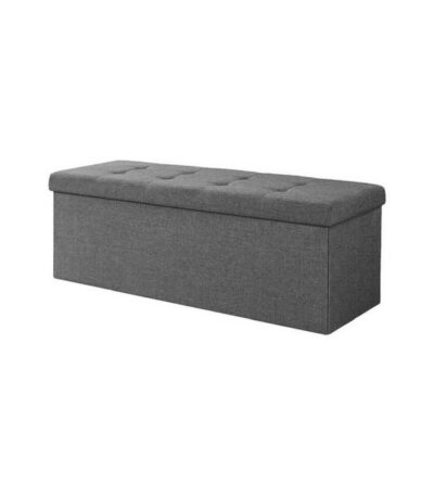 Banc pliable rembourré avec ottoman de rangement de 110 cm avec couvercle