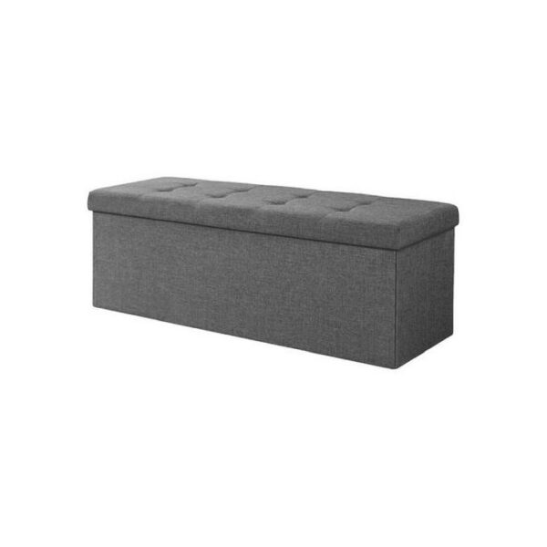 Banc pliable rembourré avec ottoman de rangement de 110 cm avec couvercle