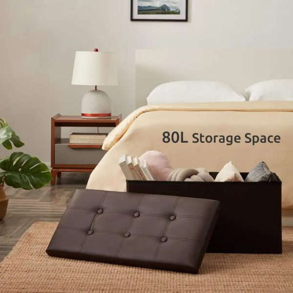 Banc rangement pliable pour la maison petit repose-pieds jusqu'à 300 kg (noir)