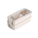Boîte à lunch de 750ml en paille à 2 étages