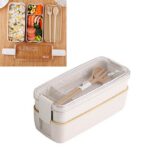 Boîte à lunch de 750ml en paille à 2 étages