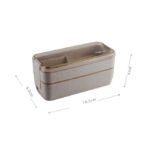 Boîte à lunch de 750ml en paille à 2 étages