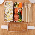Boîte à lunch de 750ml en paille à 2 étages