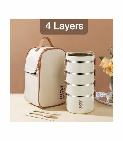 Boîte à Lunch Isotherme En Acier Inoxydable Avec Couvercle, Ensemble De 4 Pièces + Sac Isotherme