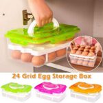 Boîte de rangement d'organisateur d'oeufs de double couche de 32 grilles