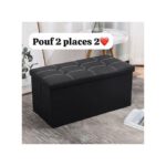 Boîte de rangement pour banc ottoman pliable avec couvercle, siège de rangement en cuir, boîte de rangement pour jouets, tabouret carré rectangulaire, tabouret résistant à l'eau,