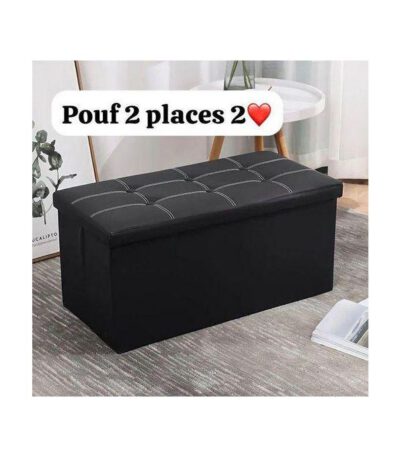 Boîte de rangement pour banc ottoman pliable avec couvercle, siège de rangement en cuir, boîte de rangement pour jouets, tabouret carré rectangulaire, tabouret résistant à l'eau,