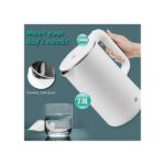 Bouilloire électrique 2.0 L à double paroi mise hors tension automatique contre la surchauffe. Blanc