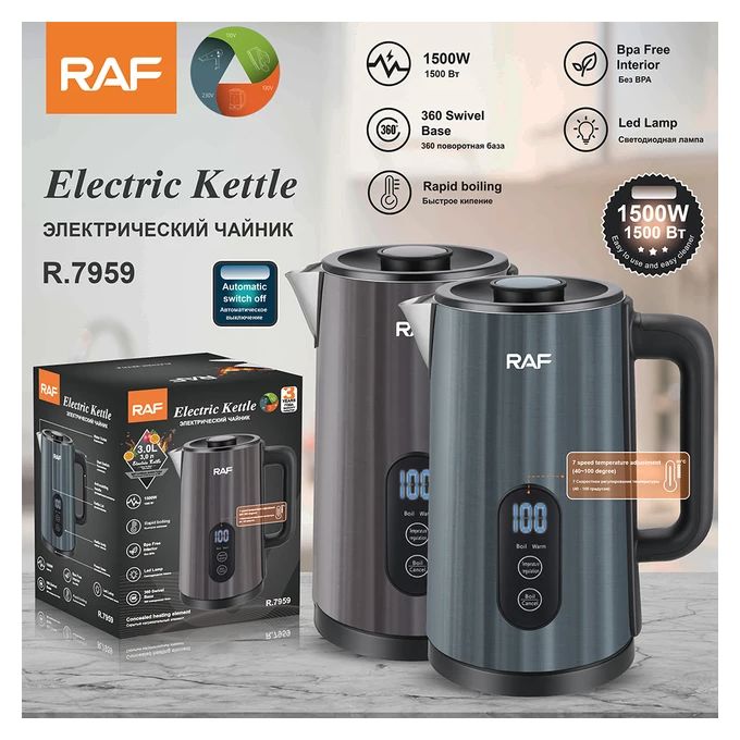 Bouilloire électrique 3L En Acier Inoxydable