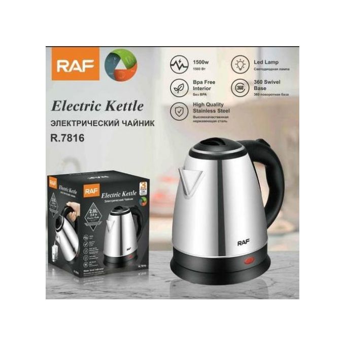 Bouilloire électrique RAF 2 Litres 1500 Watts en Acier Inoxydable R7816