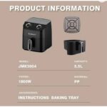 Brand: Generic Jamaki Healthy Air Fryer Without Oil 1800W 5.5L Black