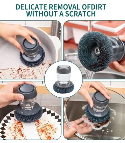 Brosse Distributeur de Savon Liquide / Gel-Livré avec quatre têtes de brosse de remplacement