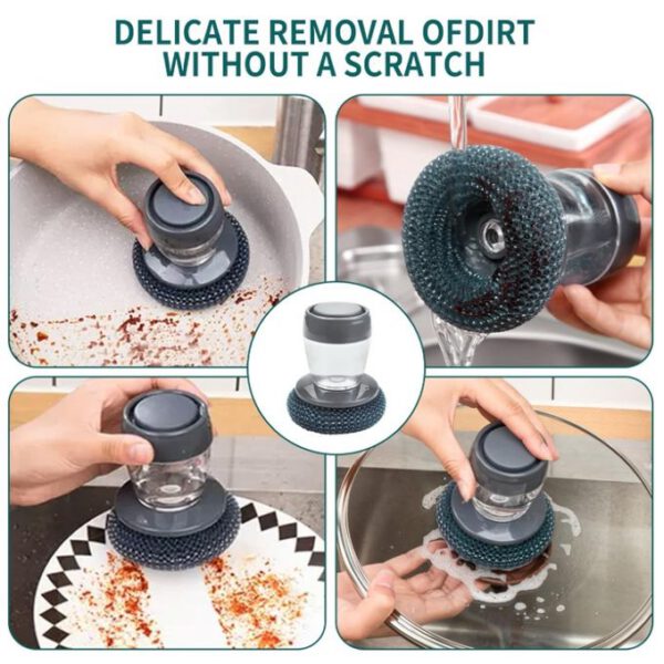 Brosse Distributeur de Savon Liquide / Gel-Livré avec quatre têtes de brosse de remplacement