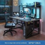 Bureau Gaming en bois moderne avec étagère Table de GEEK Gaming - 120*50*128cm